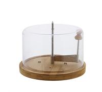 Kesper | Rabot à fromage avec couvercle, matériau : bambou, plastique, dimensions : Ø 22 cm x 14 cm, couleur : marron | 58621