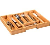 KESPER Range-couverts variable Bambou FSC®, 5808413, 5-7 compartiments, extensible de 28,5-40 cm, profondeur : 33,5 cm, hauteur : 6 cm