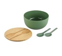 Kesper - Set de saladiers avec couverts à salade, matériau : plastique (PP), bambou, dimensions : D 24 x H 13 cm, couleur : vert, marron - 58471