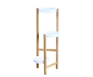 Kesper | Support de fleurs, Matériau : bambou certifié FSC, dimensions: l: 28 x H : 70 x P : 34 cm, couleur : naturel/blanc | 17275