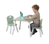 Kesper Table pour Enfant avec 2 chaises, Blanc/Vert Sauge | 1773313