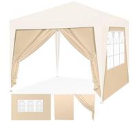 KESSER® 2X Paroi latérale pour pavillon 3x3m - Pop Up | Pliable | Peu encombrant | rangeable| avec Fermeture éclair| fenêtre latérale Transparent| Résistant aux intempéries - Beige