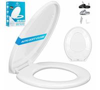 KESSER Abattant de WC avec système d'abaissement automatique - Fonction Quick Release et Softclose - Montage facile - Couvercle de toilette en Duroplast avec fixation en acier inoxydable en forme de O