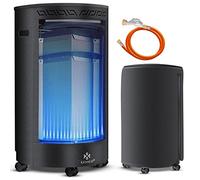 KESSER® Appareil de Chauffage à gaz 4 200 Watts avec détendeur, Tuyau de gaz | Brûleur céramique Infrarouge, Noir