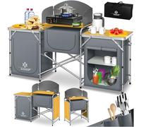 KESSER® Armoire de Camping, Cuisine de Camping avec Structure en Aluminium, Sac de Transport fourni, Armoire de Cuisine pour Camping, Meuble de Camping, Plein air