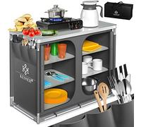 KESSER® Armoire de Camping, Cuisine de Camping avec Structure en Aluminium, Sac de Transport fourni, Armoire de Cuisine pour Camping, Meuble de Camping, Plein air
