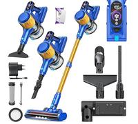 KESSER® Aspirateur sans fil - 60 Minutes d'Autonomie et Silencieux avec Écran LED - sans sac avec Brosse de Sol Anti-emmêlement pour Sols Durs et Tapis + Disque