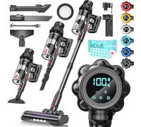 KESSER® Aspirateur sans fil jusqu'à 70 min d'autonomie et silencieux - Aspirateur sans fil avec écran LED - Aspirateur sans sac avec brosse de sol anti-emmêlement pour sols durs, tapis, poils