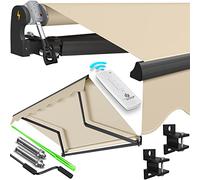 KESSER® Auvent électrique à bras articulés avec télécommande - 250 x 200 cm - Store de terrasse avec support mural - Protection solaire - Store de balcon - Beige