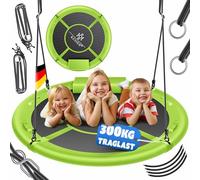 KESSER Balançoire nid d'oiseau - Diamètre : 120 cm - Charge maximale : 300 kg - Avec coussin et 4 poignées réglables - Pour enfants et adultes - Vert