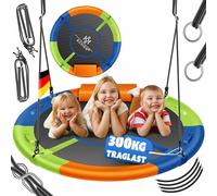 KESSER Balançoire nid d'oiseau - Diamètre : 120 cm - Charge maximale : 300 kg - Avec coussin et 4 poignées réglables - Pour enfants et adultes - Multicolore