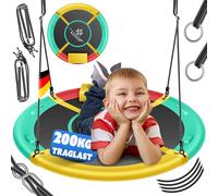 KESSER Balançoire nid d'oiseau - Diamètre : 60 cm - Charge maximale : 200 kg - Avec coussin et 4 poignées réglables - Pour enfants et adultes