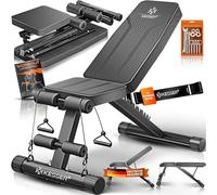 KESSER® Banc de musculation pliable, banc d'entraînement multifonctionnel avec dossier, charge de 500 kg, banc réglable, appareil de fitness pour développé couché, entraînement complet, banc incliné