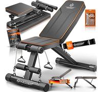 KESSER® Banc de musculation pliable multifonction avec dossier - Charge maximale : 500 kg - Appareil de fitness réglable pour développé couché - Entraînement complet du corps - Banc incliné pour