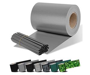 KESSER® Bandes brise-vue en PVC de Rouleau brise-vue Clôture en treillis double opaque | Résistant aux intempéries et au vent | Film de clôture brise-vue jardin Clôture de jardin, gris, 35 m