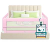 KESSER® Barrière de lit 100cm Barrière de lit pour Enfants Barrière de lit pour Bébé Pliable, Portable, Barrière de lit pour Enfants Protection Antichute, Rose Clair