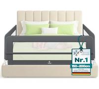 KESSER® Barrière de lit 150cm Barrière de lit pour Enfants Barrière de lit pour Bébé Pliable, Portable, Barrière de lit pour Enfants Protection Antichute, Gris foncé
