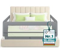 KESSER® Barrière de lit 150cm Barrière de lit pour Enfants Barrière de lit pour Bébé Pliable, Portable, Barrière de lit pour Enfants Protection Antichute, Gris Clair