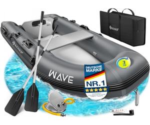 KESSER® Bateau gonflable Wave 230-380 cm Set de 6 pièces - Bateau + banc, pompe à air, pagaie, kit de réparation, sac, bateau de pêche, bateau à pagaie petit et grand - Combinaison moteur possible