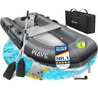 KESSER® Bateau gonflable Wave 230-380 cm Set de 6 pièces gonflables - Bateau + banc, pompe à air, pagaie, kit de réparation, sac, bateau de pêche, bateau à pagaie petit et grand - Combinaison moteur