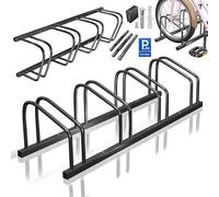 KESSER® Béquille de vélo avec panneau de stationnement | Support multiple avec espacement des roues de 37 cm pour largeur de pneu de 30 à 65 mm | Support de vélo pour montage au sol ou montage mural |