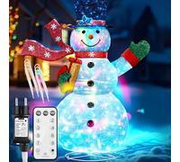 KESSER® Bonhomme de Neige LED 120 cm Père Noël LED Guirlande Lumineuse Décoration de Noël pour l'intérieur et l'extérieur Résistant aux intempéries, avec télécommande et piquets éclairage