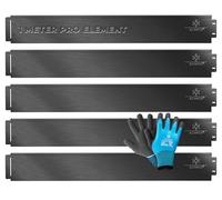 KESSER® Bordure de Jardin Métal | Barrière Pelouse + Gants 5m 100x14cm Bordure de Parterre métallique Tôles pour Gazon Palissade Noir
