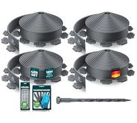 KESSER® Bordure de pelouse flexible en plastique - Longueur : 40 m - Hauteur : 5 cm - Avec 260 piquets d'ancrage au sol + 4 paires de gants - Bordure de parterre - Bordure de tonte - Pavés - Palissade