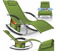KESSER® Chaise de jardin pliable - Chaise longue à bascule - Ergonomique - Résistant aux intempéries - Charge maximale : 150 kg - Kaki