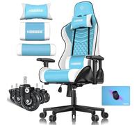 KESSER® Chaise de jeu ergonomique avec appui-tête et coussin lombaire | Chaise de bureau Racing Gamer - Charge maximale : 150 kg - Accoudoirs rotatifs à 360° - Roulettes en caoutchouc incluses