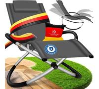 Kesser® Chaise Longue de Relaxation | Transat | Chaise Longue de Jardin | Pliante | Fauteuil à Bascule | Relax Ergonomique, Anthracite