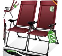 KESSER® Chaises de Jardin, Set Basic de 2 chaises, réglage en 7 Positions, résistantes aux intempéries, Chaise de Camping, Chaise de Balcon, Chaise Pliante, Jardin, terrasse