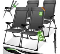 KESSER® Chaises de Jardin, Set Basic de 2 chaises, réglage en 7 Positions, résistantes aux intempéries, Chaise de Camping, Chaise de Balcon, Chaise Pliante, Jardin, terrasse