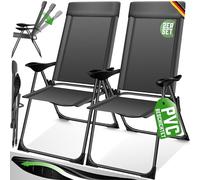 KESSER® Chaises de Jardin, Set Basic de 2 chaises, réglage en 7 Positions, résistantes aux intempéries, Chaise de Camping, Chaise de Balcon, Chaise Pliante, Jardin, terrasse