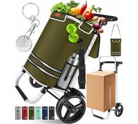 KESSER® Chariot à Provisions Pliable 3in1 - Capacité 56L, Charge Jusqu'à 50 kg - Sac à Bandoulière Inclus