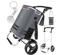 KESSER® Chariot de courses pliable avec une capacité de 56 L et une charge maximale de 50 kg | Chariot 3en1 chariot de courses & sac à bandoulière | Chariot de courses pliable avec compartiment