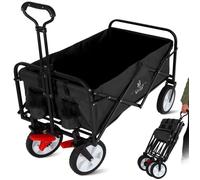 KESSER® Chariot de transport pliable | Chariot à main | Charrette à bras | Chariot à roulettes noir