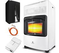 céramique 4200 watts avec régulateur de pression, tuyau de gaz | Cheminée au gaz | Appareil de chauffage a gaz [blanche]
