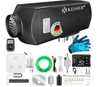 KESSER® Chauffage d'appoint diesel 8kW Chauffage diesel 12V/24V avec minuterie, écran LCD et télécommande | Chauffage rapide | Réchauffeur d'air avec silencieux et thermostat (Noir, 8KW)