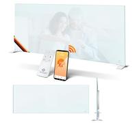 KESSER® Chauffage Infrarouge 600W - Aluminium - Économie D'énergie - 2 en 1 Debout et Mural - Électrique avec Détection de Fenêtre Ouverte + Télécommande et Contrôle par Application - Blanc