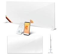 KESSER® Chauffage infrarouge 700W - Aluminium - Économie d'énergie - 2 en 1 Debout et Mural - Électrique avec Détection de Fenêtre Ouverte + Télécommande et Contrôle par Application - Blanc