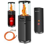 KESSER® Chauffage Radiant à Gaz, Chauffage de Terrasse, Chauffage Radiant à Gaz, Housse de Protection Incluse Chauffage Outdoor, Chauffage à Flamme, avec Roulettes au Sol, Noir