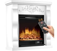 KESSER® Cheminée électrique Foyer électrique - avec Effet de Flammes LED 3D, cheminée électrique d'une Puissance de 1 800 W, programmateur hebdomadaire, Thermostat, télécommande Villa/Weiß