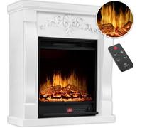 KESSER® Cheminée électrique sur pied - avec effet de flamme LED 3D, avec fonction de chauffage, 1800W blanche