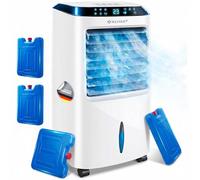 KESSER® Climatiseur mobile 4 en 1 avec télécommande et minuterie, réservoir d'eau de 10 l, ioniseur et humidificateur, ventilateur sans tuyau d'évacuation, 3 niveaux avec blocs réfrigérants