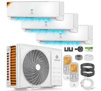 KESSER® Climatiseur multisplit 3 unités intérieures, 27000 BTU, climatiseur split avec WiFi/application, chauffage et refroidissement, inverter, mode éco, déshumidificateur et ventilateur, très