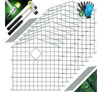 KESSER Clôture de bassin de jardin, ensemble complet d'éléments de clôture en métal, avec marteau + barres de fixation, clôture de jardin, arc supérieur rond, ensemble de clôtures