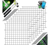 KESSER Clôture de jardin ensemble complet en métal 10 pièces avec gants, 2 marteaux + 12 barres de fixation, clôture de jardin, clôture pour animaux de compagnie