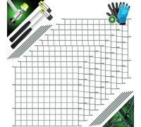 KESSER® Clôture d'Étang en Métal - Kit Complet de 10 Barrières Droites Pour Jardin et Animaux - Avec Gants, 2 Marteaux + 12 Barres de Fixation