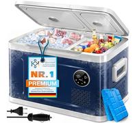 KESSER® Compresseur réfrigérateur 2 en 1 double zone de refroidissement et congélateur de 40 litres, congélateur électrique avec 2 batteries de refroidissement et fonctionnement tactile LED